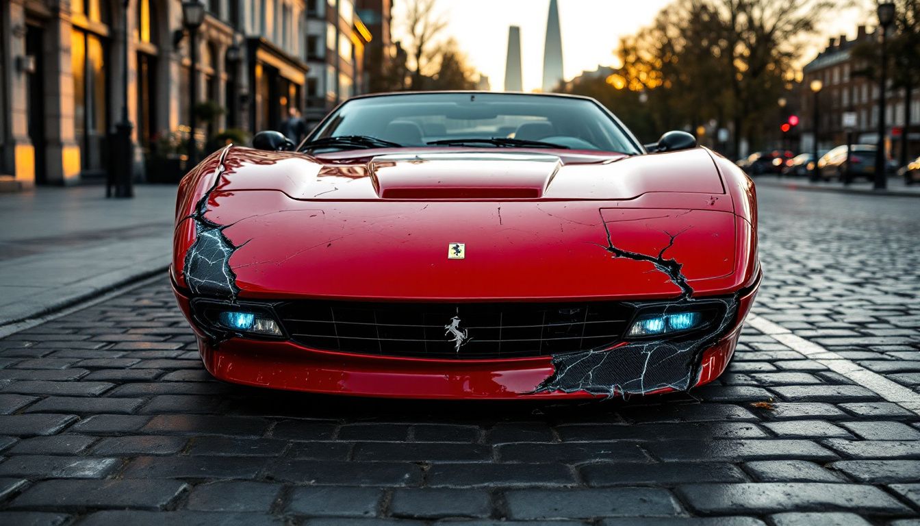 Accident préoccupant à Londres : la Ferrari Daytona SP3 impliquée dans un choc tragique.