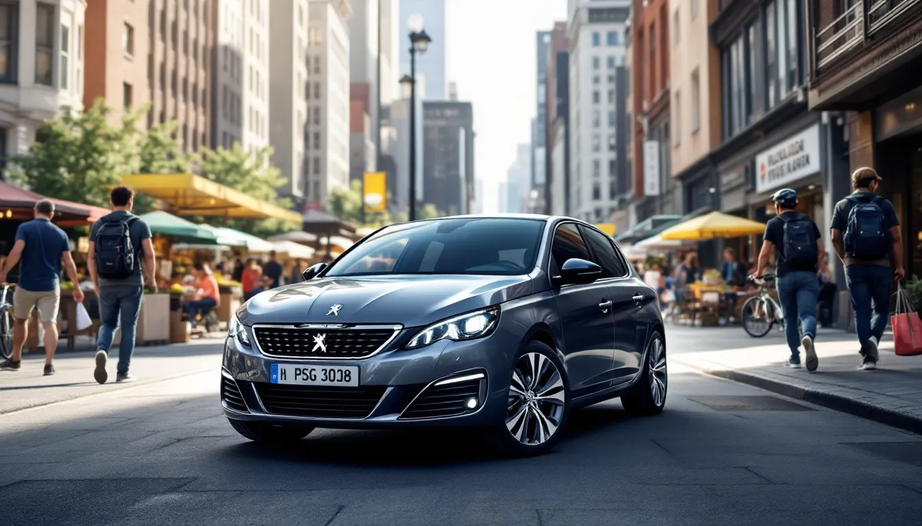 Peugeot 308 grise : une voiture élégante et pratique pour la vie urbaine.