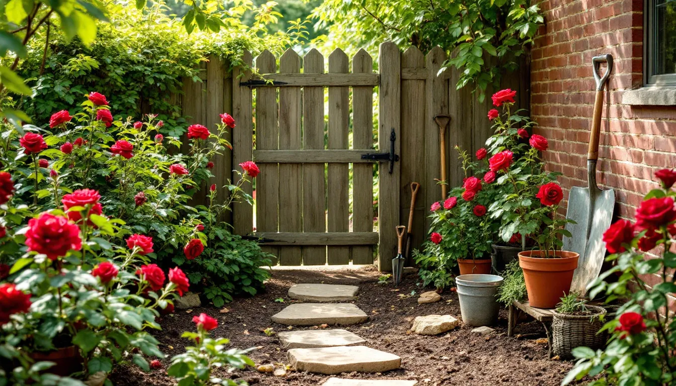 Rosiers sans terre : la méthode surprenante de Martha Stewart pour un jardin fleuri.
