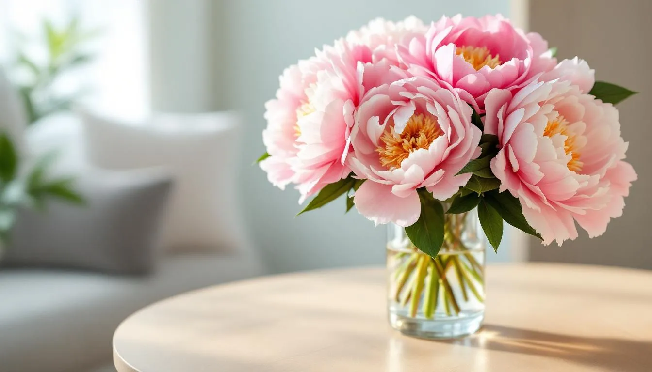 Pivoines en fleur : le secret pour un bouquet minimaliste durable au printemps