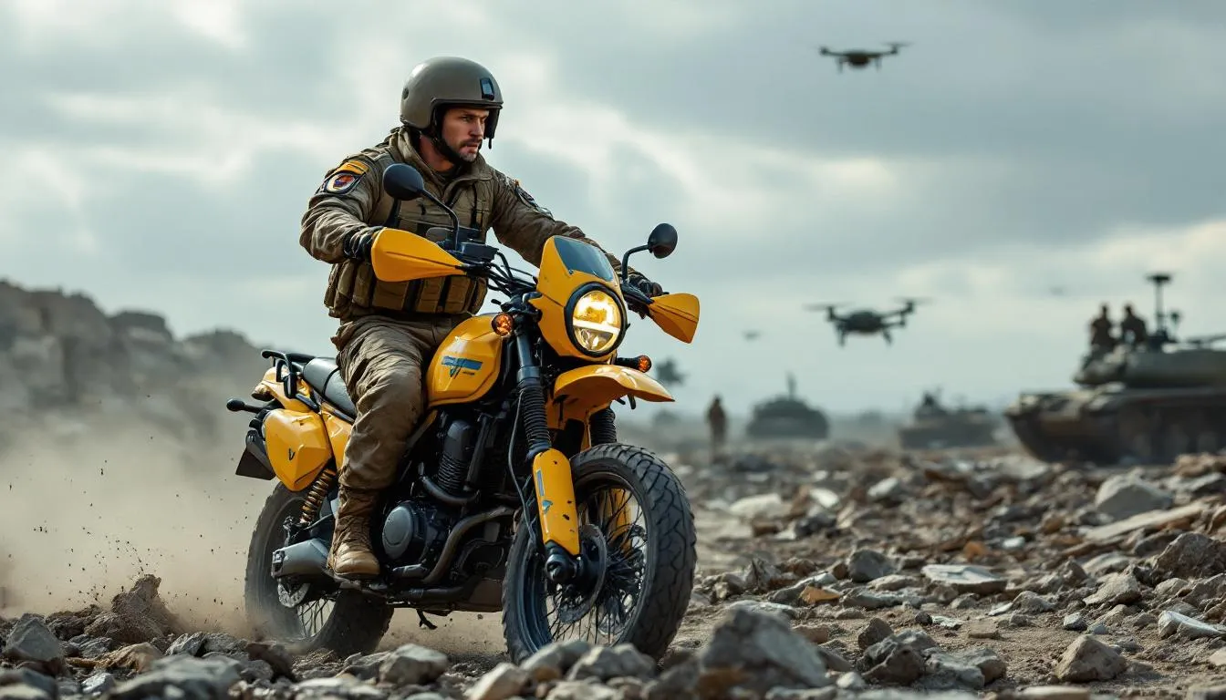 Soldats ukrainiens misent sur une moto simple et efficace depuis mai