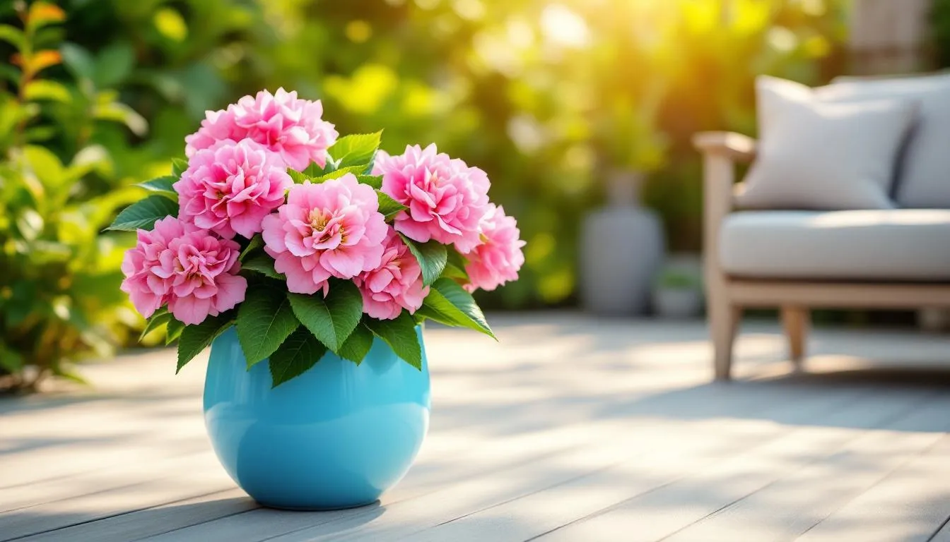 Hydrangea en pot : transformez votre balcon en oasis colorée en un clin d’œil