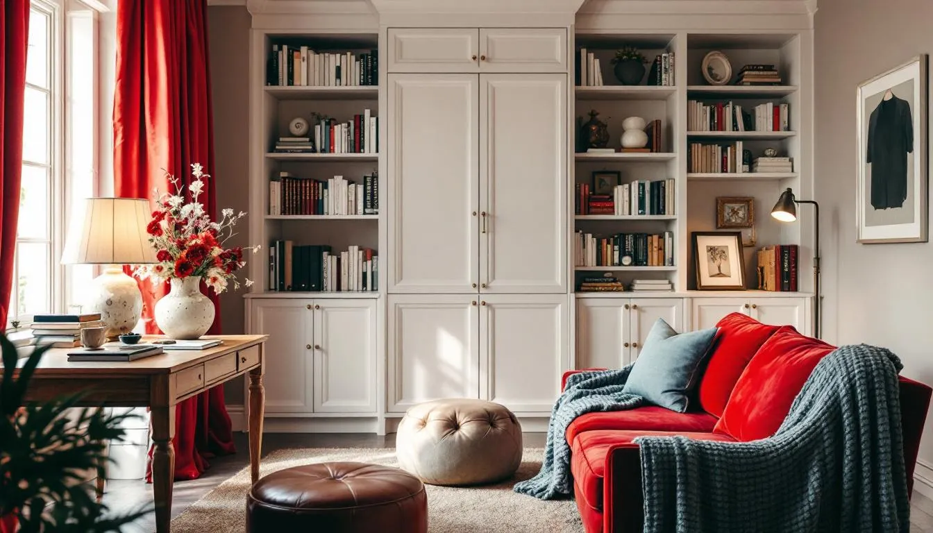 Rouge en déco : comment une touche subtile transforme instantanément votre espace