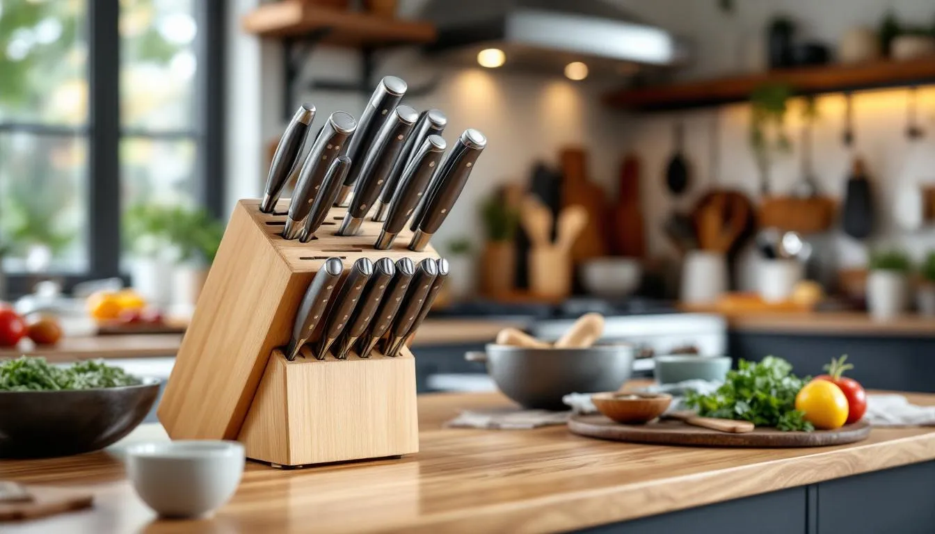 Bloc de couteaux Amazon Basics : équipez votre cuisine en sécurité pour 46€