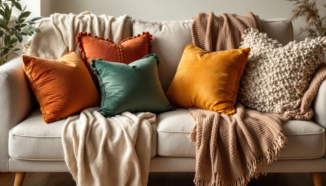 Coussins d&rsquo;automne : votre secret pour une déco cosy